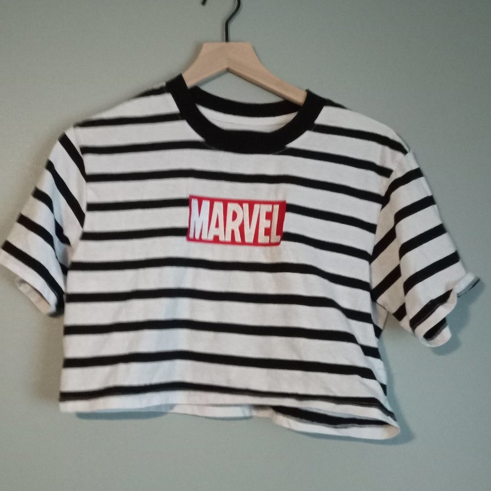 Marvel stripped crop top